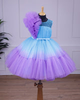 Kids Blue with Lavender Ombre Frock Online | Couture Gowns for Kids Online