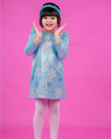 Kids Snow Flakes Theme Dress |  Kids A-Line Twinkle Frock