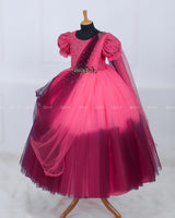 Rose and Pink Gown with Draped Dupatta