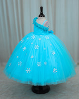 Snow Flake Theme Light Aqua Blue Gown