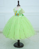Songbird Theme Tea Green Scalloped Gown
