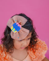 Kids Peach Frilled Theme Gown Online | Cupcake and Ice Cream Theme Kids Party Wear Online