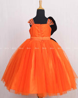 Monarch Butterfly Theme Gown in Tangerine Orange Color with Detachable Wings and Belt