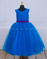 Peacock Theme Dress In Blue And Purple Color Made With 2 In 1 Pattern.