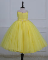 Monarch Butterfly Theme Gown in Macaron Yellow Colour with Detachable Wings and Belt