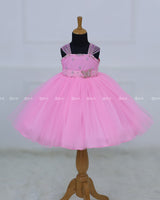 Butterfly Gown in Light Baby Pink Color with Handwork Detachable Belt