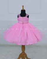 Butterfly Gown in Light Baby Pink Color with Handwork Detachable Belt