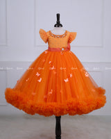 Pappaya Orange And Tangrine Orange Combo 3-in-1 Gown