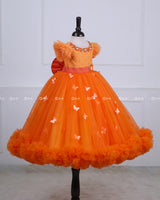 Pappaya Orange And Tangrine Orange Combo 3-in-1 Gown