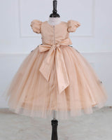 Jungle Animal Prints And Leafy Tulle With Puff Sleeve Gown