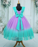 Net Sleeveless Ball Gown Mermaid Theme Full-Length Gown - Lavender & Light Turquoise (New)