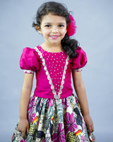 Kids Pink Printed Skirt and Top Online | Kids Ethnic Wear Online
