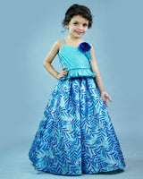 Kids Pleated Strap Top and Printed Skirt Online | Kids Ethnic Wear