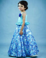 Kids Pleated Strap Top and Printed Skirt Online | Kids Ethnic Wear
