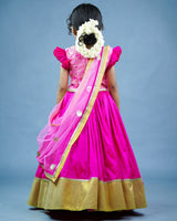 Kids Pink Brocade Lehenga Set Online | Kids Ethnic Wear Online