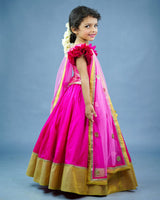 Kids Pink Brocade Lehenga Set Online | Kids Ethnic Wear Online