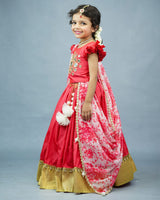 Buy Kids Pink Mirror Work Skirt and Top Online | Kids Skirt and Top Online In India