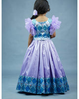 Kids Blue Geometric Printed Top and Skirt Online | Premium Quality Kids Wear Online in India