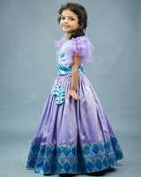 Kids Blue Geometric Printed Top and Skirt Online | Premium Quality Kids Wear Online in India