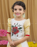 Hibiscus Hand Painted Ethinic Top and Skirt