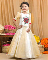 Hibiscus Hand Painted Ethinic Top and Skirt