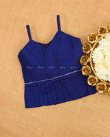 Navy Blue and Ivory Off White Ethnic Top and Skirt.