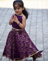 Plum Purple Skirt And Top With Delicate Lace Detailing