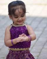 Plum Purple Skirt And Top With Delicate Lace Detailing