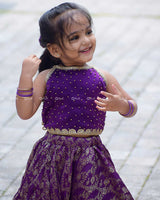 Plum Purple Skirt And Top With Delicate Lace Detailing