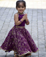 Plum Purple Skirt And Top With Delicate Lace Detailing