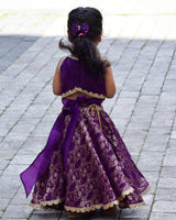 Plum Purple Skirt And Top With Delicate Lace Detailing