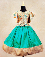 Printed Flutter Sleeve Skirt And Top