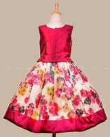 Printed Skirt With Heavy Bead Work Top