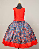 Printed Skirt With Heavy Bead Work Top