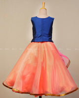 Curve Line Embroidery With Flower Floating Skirt And Top