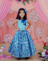 Blue Skirt and One Shoulder Top for Kids Online | Buy Kids Designer Party Wear Online