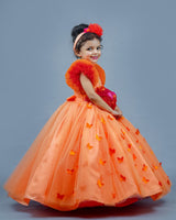 Buy Kids Orange Frock Online | Premium Quality Kids Wear Online in India