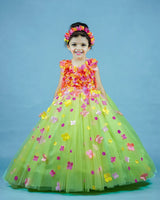 Kids Green Frock Online | Luxury Designer Kids Wear Online in India