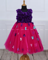 Pink and Purple Flower Petals frock