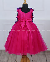 Pink and Purple Flower Petals frock