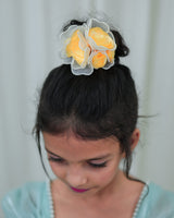 Yellow and Aqua Blue Flower Frock