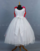 Ivory Flower Frock With Pink and Orange Flowers