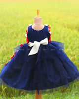 Navy Blue Asymmetrical Petal Frock