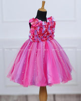 Lavender and Pink Strips Petal Frock