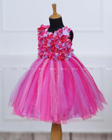 Lavender and Pink Strips Petal Frock