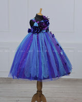 Peacock Color Shades Tutu Flower Frock