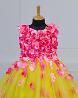 Yellow and Pink Flower Frock