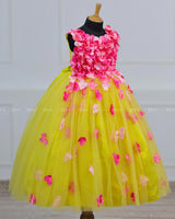Yellow and Pink Flower Frock