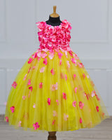 Yellow and Pink Flower Frock