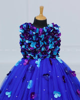 Peacock Shade Flower Petal Frock